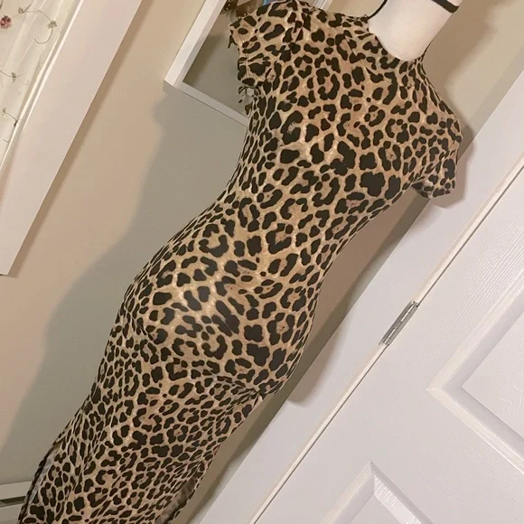 Scary Spice Leopard Print Maxi Dress - Picture 1 of 9